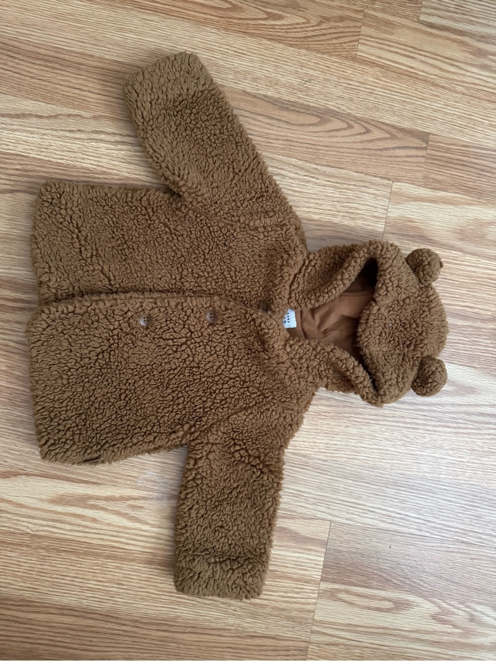 GAP Brown Teddy Bear Hooded Puffer Jacket
